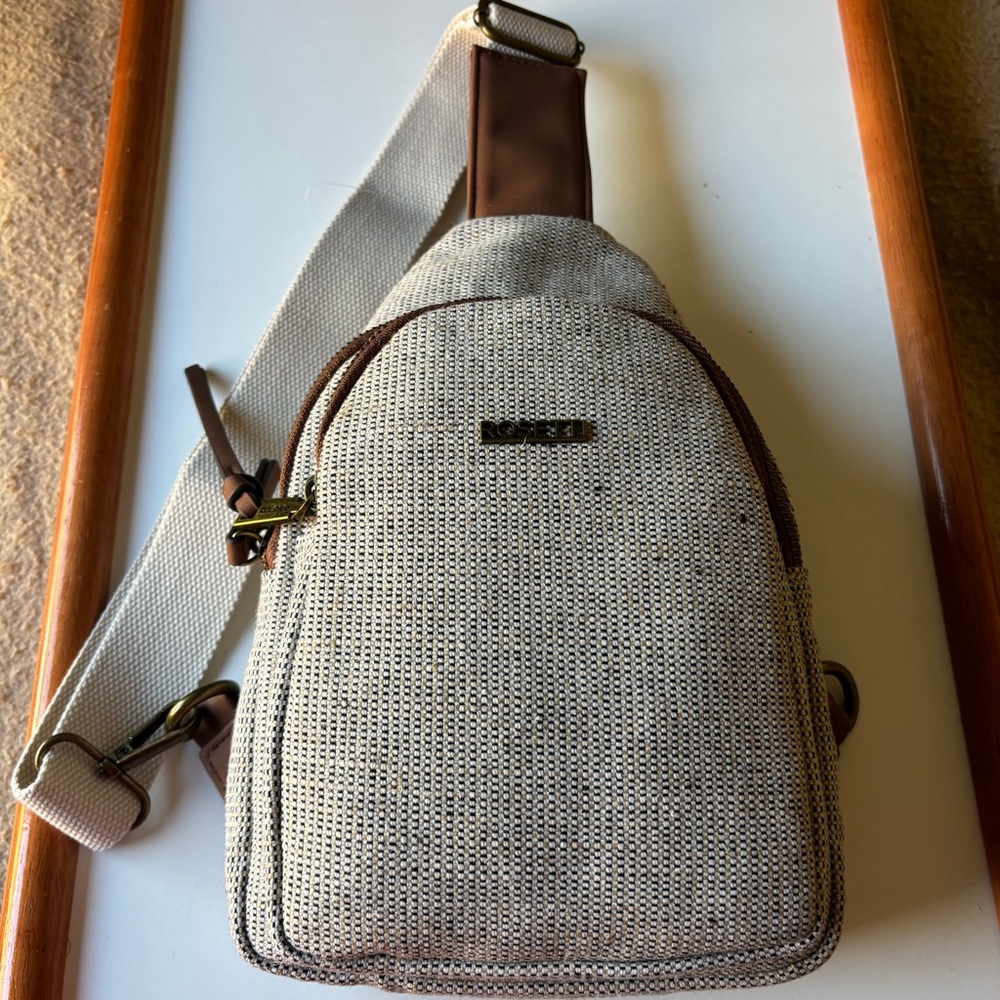 Rosetti Cream and Brown Sling Bag - Picture 13 of 13